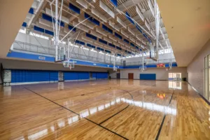 Gymnasium with basketball goals