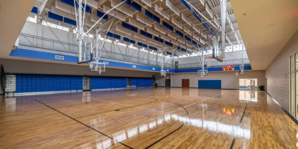 Gymnasium with basketball goals