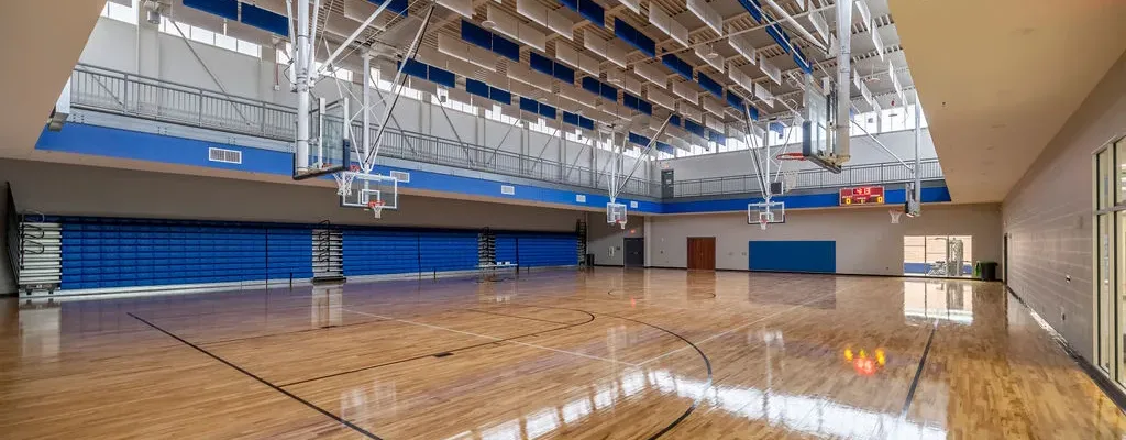 Gymnasium with basketball goals