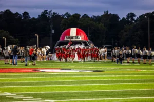 Players running on the field